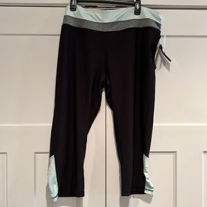 RBX Live Life Active Yoga Pants NWT Black & Light Mint